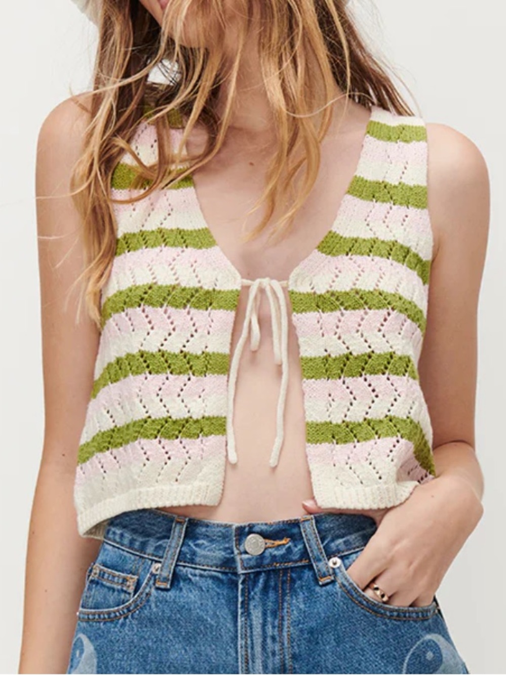 Ghanda cropped knit vest